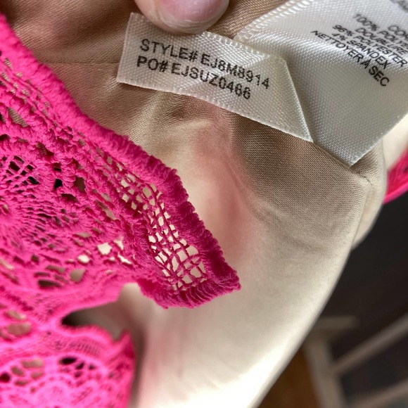 NWT Eliza J Sleeveless Lace Scalloped Hem Shift Dress In Hot Pink Size 0 - Picture 9 of 10